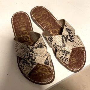 Sam Edelman snakeskin slides